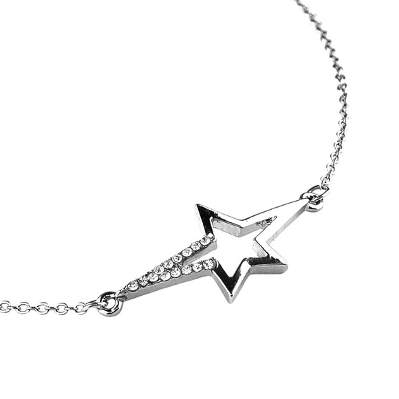 Silver Anklet w/CZ Star Pendant - Picture 5 of 7